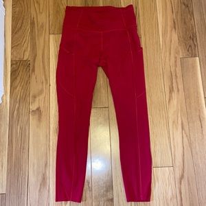 Lululemon fast and free 25” red leggings